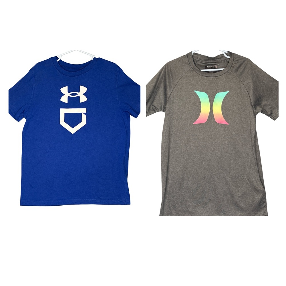 Under Armour Blue Tee & Hurley Grey UV Protection Shirt Bundle 8-10